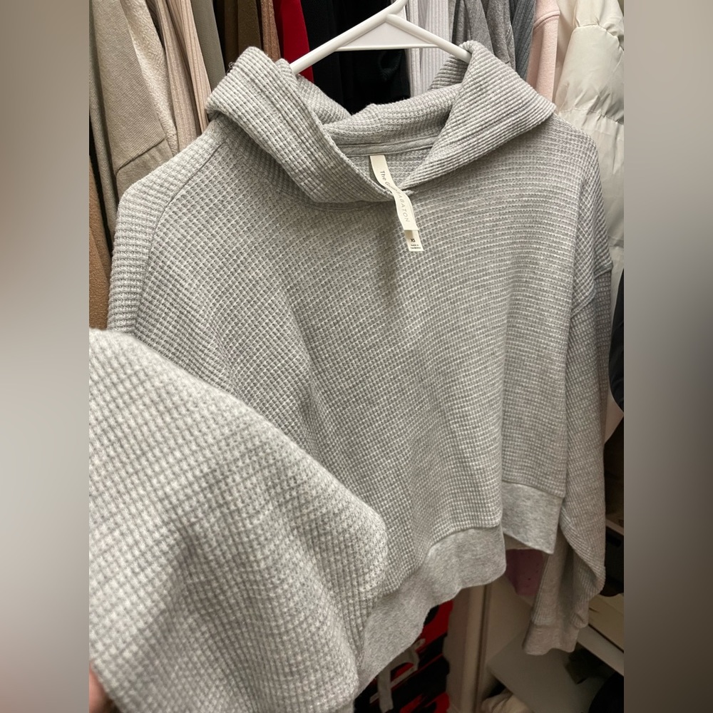 Merl Grey Knit Crop Top
